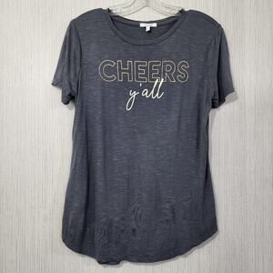 Maurices Cheers y'all relaxed fit scoop neck graphic t-shirt woman's size small